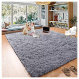 Grey Shaggy Runner Rug 60X220Cm, Anti Slip Carpet For Hallway & Living Room - thumbnail 2