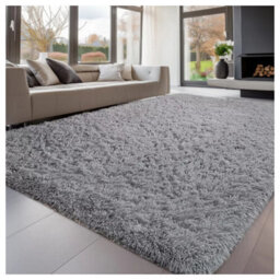 Grey Shaggy Runner Rug 60X220Cm, Anti Slip Carpet For Hallway & Living Room - thumbnail 3