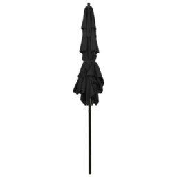 Walplus 3-Tier Garden Parasol With Aluminium Pole Black 2X2 M - thumbnail 4