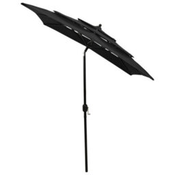 Walplus 3-Tier Garden Parasol With Aluminium Pole Black 2X2 M - thumbnail 3