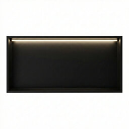 ARKO BATHROOM Arko Stainless Steel Shower Niche With Led Light Wall Insert, Bathroom Shower Storage Shelf, Black - thumbnail 1