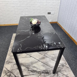 Kosy Koala Dining Table Black Glass Kitchen Place For 6 Seats, Dining Table Only (Black H 75 X L 134 X W 70 Cm) - thumbnail 6