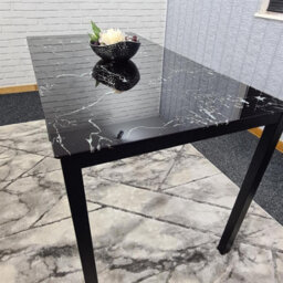 Kosy Koala Dining Table Black Glass Kitchen Place For 6 Seats, Dining Table Only (Black H 75 X L 134 X W 70 Cm) - thumbnail 5
