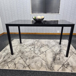 Kosy Koala Dining Table Black Glass Kitchen Place For 6 Seats, Dining Table Only (Black H 75 X L 134 X W 70 Cm) - thumbnail 3