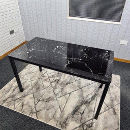 Kosy Koala Dining Table Black Glass Kitchen Place For 6 Seats, Dining Table Only (Black H 75 X L 134 X W 70 Cm) - thumbnail 8