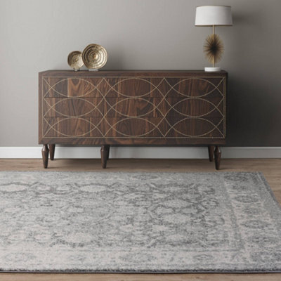 The Rug Edit Grey Ivory Traditional Muse Persian Medallion Rug - image 1