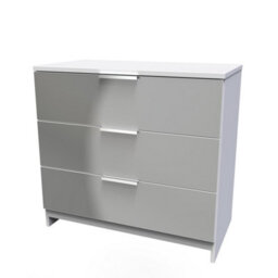 Poole 3 Drawer Chest In Uniform Grey & White (Ready Assembled) - thumbnail 3