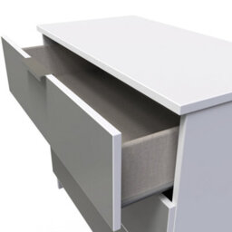 Poole 3 Drawer Chest In Uniform Grey & White (Ready Assembled) - thumbnail 5