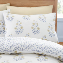 Bianca Eloise Floral 230 Thread Count Cotton Reversible Duvet Cover Set With Pillowcases Blue - thumbnail 3