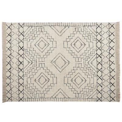 Beliani Rug Zeyne Beige 160 X 230 Cm Cotton - image 1