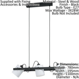 Modern Black And White Ceiling Pendant Light With Matching Wall Sconces - thumbnail 2