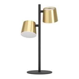 Eglo Altamira Table Lamp, Black & Brass Gu10 Table Light With Warm White Leds, 50.5Cm - thumbnail 2