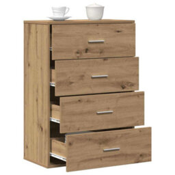 Berkfield Sideboard Artisan Oak 60 X 31 X 84 Cm Engineered Wood - thumbnail 3