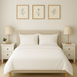 Home Treats White 2 Drawer Bedside Table Nightstand Wooden H(400mm) W(300mm) D(300mm) - thumbnail 4
