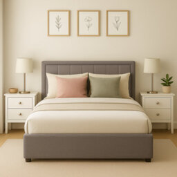 Home Treats White 2 Drawer Bedside Table Nightstand Wooden H(400mm) W(300mm) D(300mm) - thumbnail 6