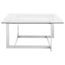 Beliani Coffee Table Crystal Tempered Glass Silver - thumbnail 4