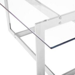 Beliani Coffee Table Crystal Tempered Glass Silver - thumbnail 5