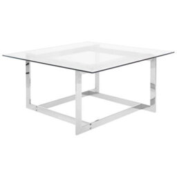 Beliani Coffee Table Crystal Tempered Glass Silver - thumbnail 1