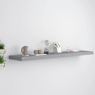 Vidaxl Floating Wall Shelf Grey 120X23.5X3.8 Cm Mdf - image 1