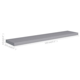 Vidaxl Floating Wall Shelf Grey 120X23.5X3.8 Cm Mdf - thumbnail 7