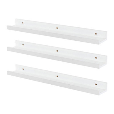Harbour Housewares 6X White Floating Picture Ledge Wall Shelves - 57Cm - image 1