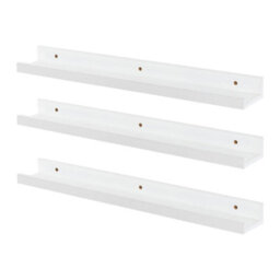Harbour Housewares 6X White Floating Picture Ledge Wall Shelves - 57Cm - thumbnail 1