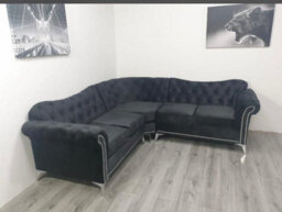 Stratus Interiors Elegance Chesterfield Back Velvet Sofa Plain Seating Cushions  - Footstool - thumbnail 3