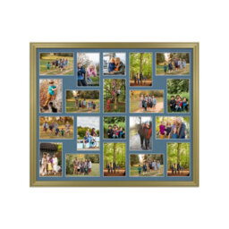 AK Frames 80X70Cm Gold Classic Multi Photo Frame With Pompadour Mount - Holds 20 Apertures (18X) 6X4, (2X) 4X4 Photos - thumbnail 1