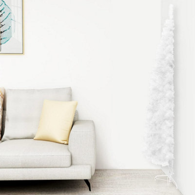 Berkfield Slim Artificial Half Christmas Tree With Stand White 240 Cm - image 1