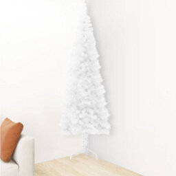 Berkfield Slim Artificial Half Christmas Tree With Stand White 240 Cm - thumbnail 3