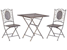 Beliani Garden Bistro Set - Black Foldable Distressed Iron, 2 Chairs And Square Table, Uv-Resistant Outdoor Bistro Set - thumbnail 3