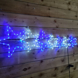 Samuel Alexander 1.2M Light Up 7 Star Christmas Silhouette Rope Light With Blue & Cool White Leds - thumbnail 7