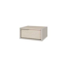 Decortie Eco Floating Bedside Table W/drawer Modern Nightstand Wall-Mounted Space Saver Metal Handle Bedroom Sandstone, Sonoma Oak - thumbnail 2