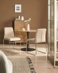 Beliani Set Of 2 Dining Chairs Lecco Fabric Beige - thumbnail 2
