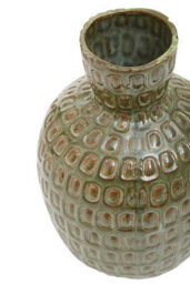 Orsina Large Ceramic Vase, Modern Textured Green Stoneware Vase For Home, Small Ceramic Vase For Indoor Plants - thumbnail 5