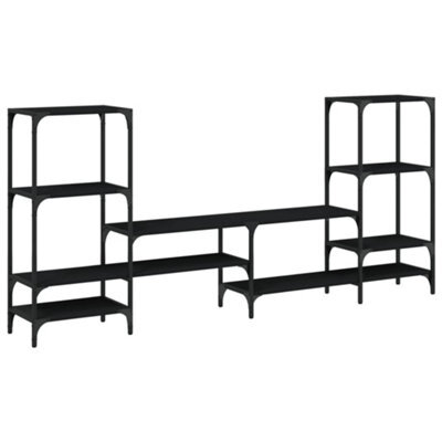 Berkfield Sturdy Tv Cabinet Black 206.5X28.5X95 Cm Engineered Wood - image 1