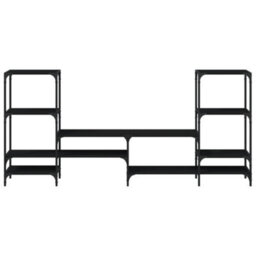 Berkfield Sturdy Tv Cabinet Black 206.5X28.5X95 Cm Engineered Wood - thumbnail 5