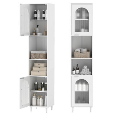 Narrow Tall Bathroom Cabinet White - image 1