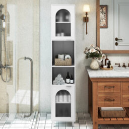 Narrow Tall Bathroom Cabinet White - thumbnail 7