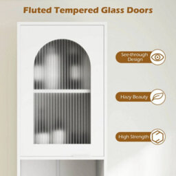 Narrow Tall Bathroom Cabinet White - thumbnail 4