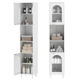 Narrow Tall Bathroom Cabinet White - thumbnail 1