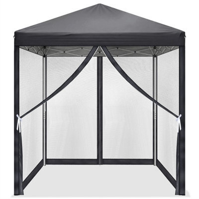Height Adjustable Pop Up Gazebo Grey Party Tent - image 1