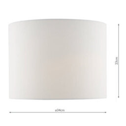 DAR Olalla Ivory Faux Silk Drum Shade 34Cm - thumbnail 2