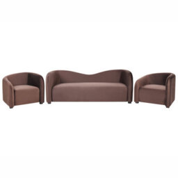 Beliani Living Room Set 5 Seater Veltada Velvet Dark Brown - thumbnail 1