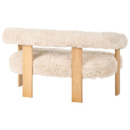 Beliani Sofa 2 Seater Ilbro Faux Fur Off-White/ Light Brown - thumbnail 6