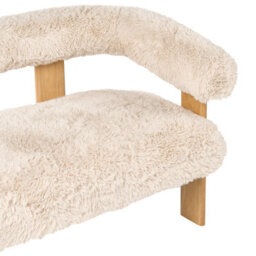 Beliani Sofa 2 Seater Ilbro Faux Fur Off-White/ Light Brown - thumbnail 8