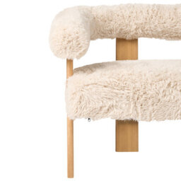 Beliani Sofa 2 Seater Ilbro Faux Fur Off-White/ Light Brown - thumbnail 7