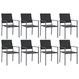 Berkfield 9 Piece Garden Dining Set Poly Rattan And Steel - thumbnail 4