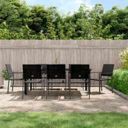 Berkfield 9 Piece Garden Dining Set Poly Rattan And Steel - thumbnail 1