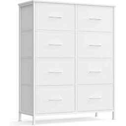 Modern 8-Drawer Storage Cabinet, Fabric Chest Of Drawers For Bedroom, Hallway, Closet And Living Room, Cloud White And Snow White - thumbnail 6